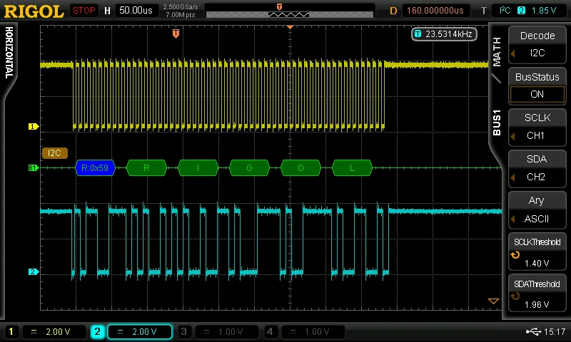 Опция декодирования Rigol SD-I2C/SPI-DS6000