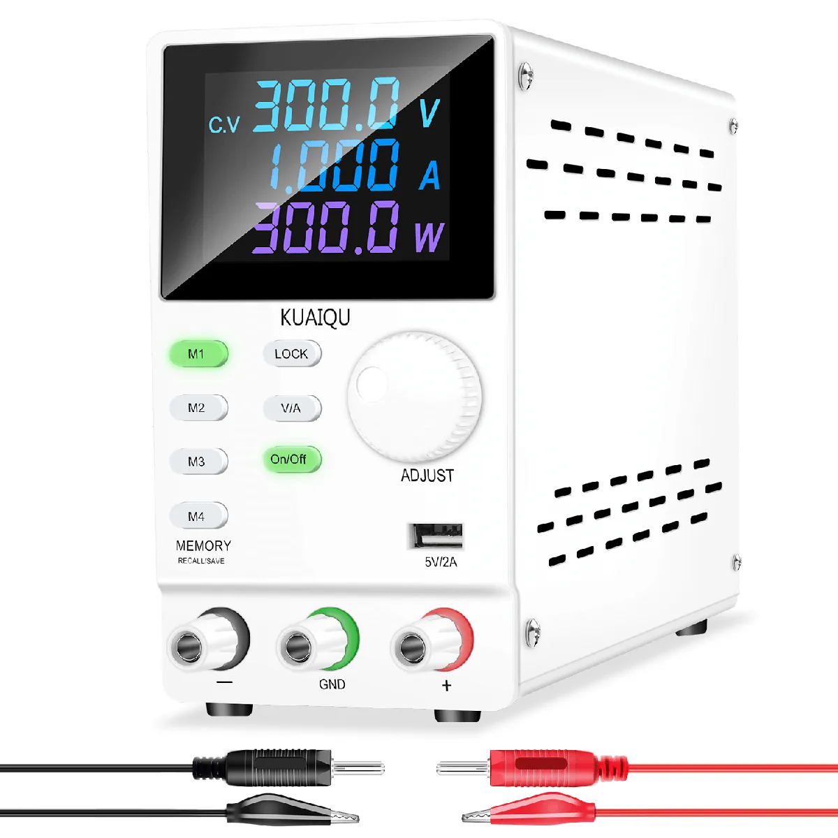 Регулируемый источник питания Kuaiqu SPPS3001D с 4-значный светодиодный цифровым дисплеем, 300В / 1А, цвет белый