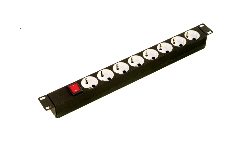 Блок силовых розеток горизонтальный QTECH QS-PDU-1U-V16-8DR-M